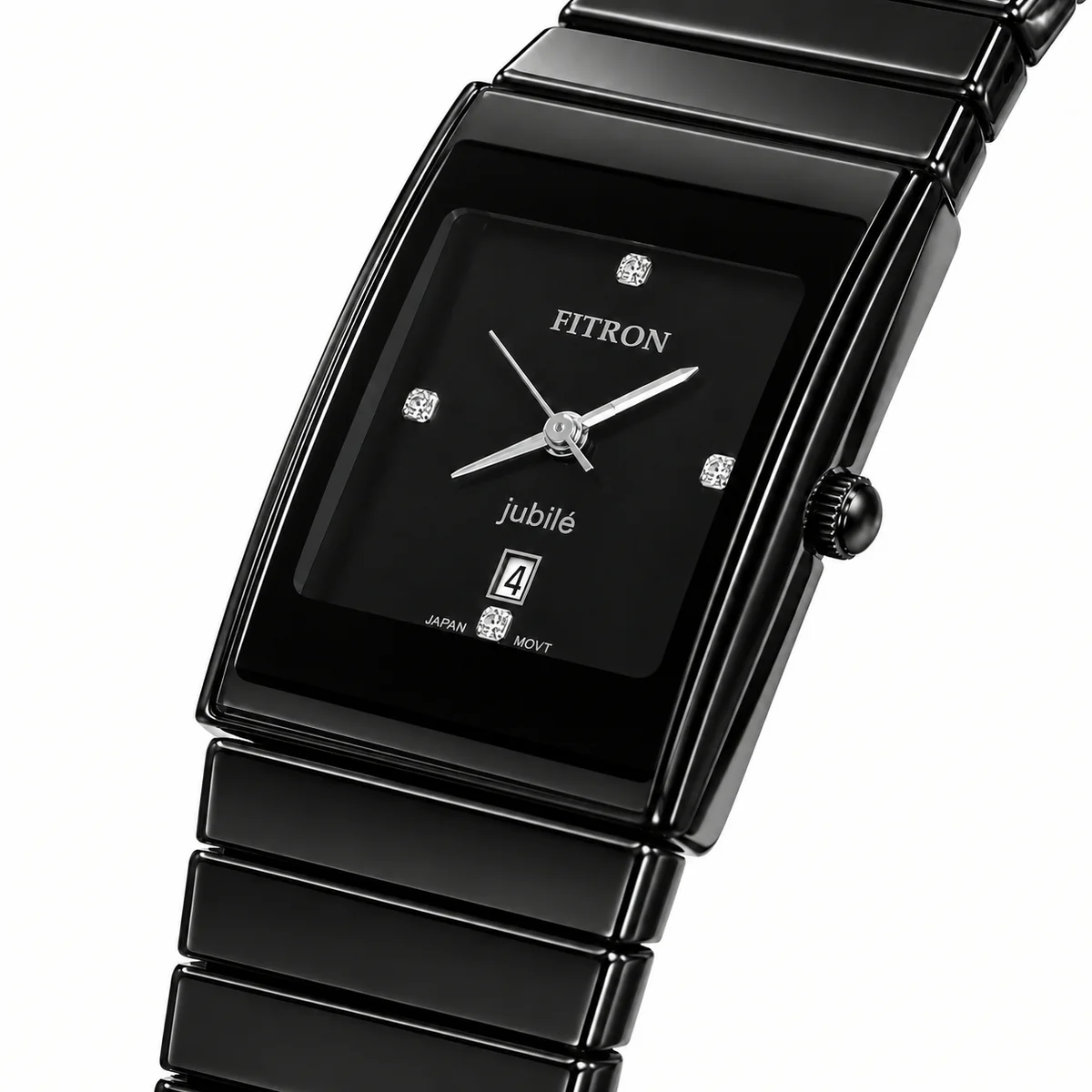 FITRON Jubilé Ceramic Edition Rectangular High Tech Ceramic Quartz Watch