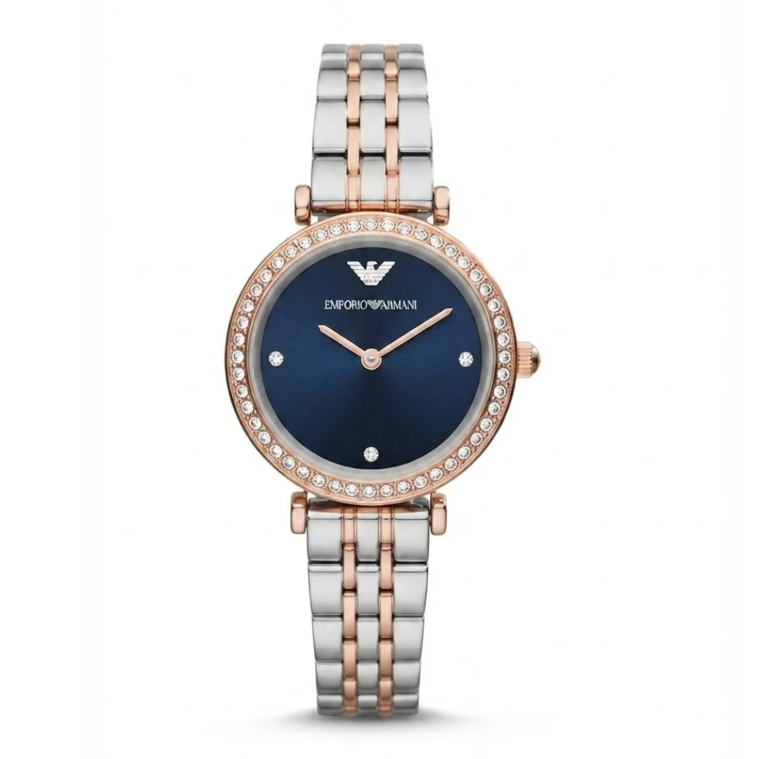 Crystal Bezel Two-Tone Women's Quartz Watch