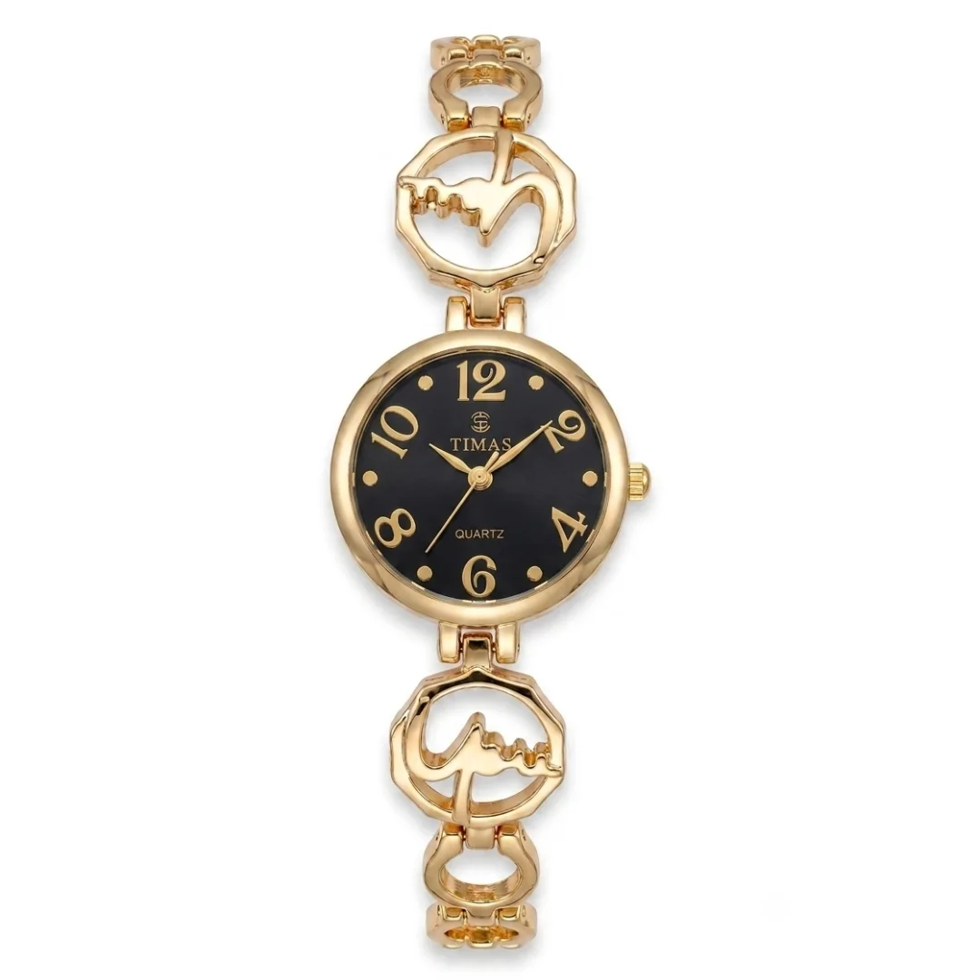 TIMAS Petite Jewelry Edition Calligraphic Link Bangle Women's Quartz Watch